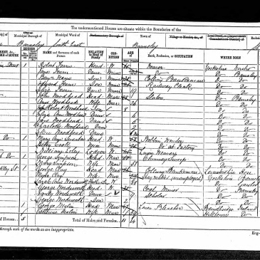 Census page for 1871 showing Jane Fearn’s record
